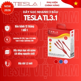 Cáp sạc nhanh Type-C to Type-C - Type-C - Lightning TESLA TL3.1